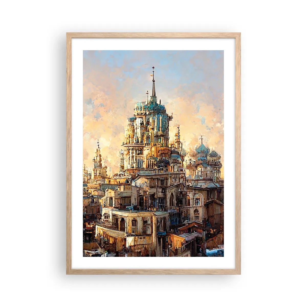 Affisch i ram av ljusek - Städernas stad - 50x70 cm