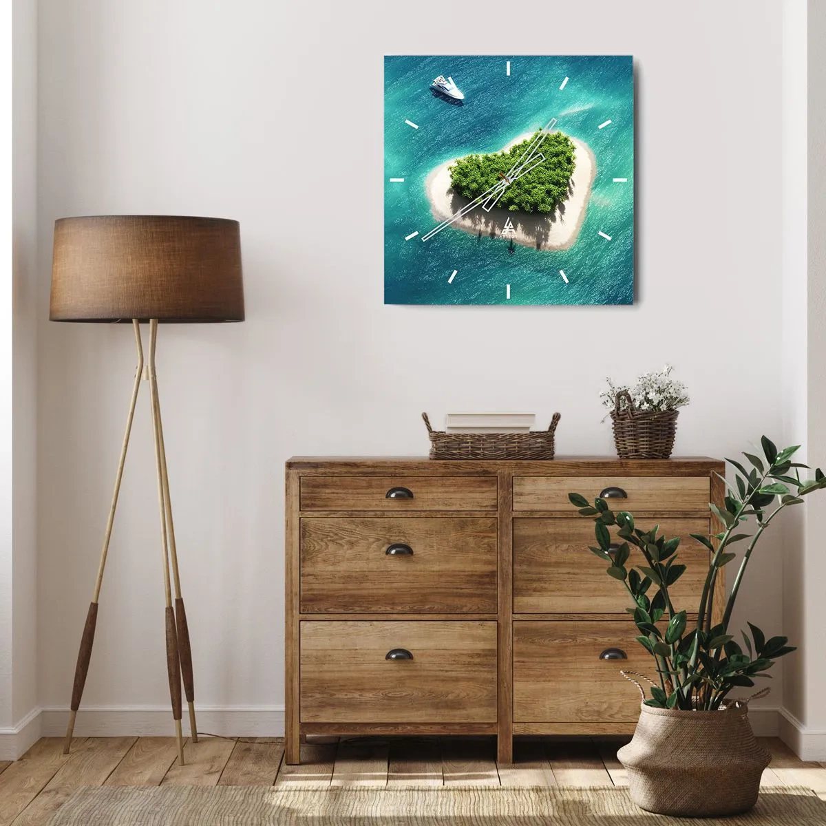Väggklocka - Klocka på glas - Jag älskar sommar - 40x40 cm
