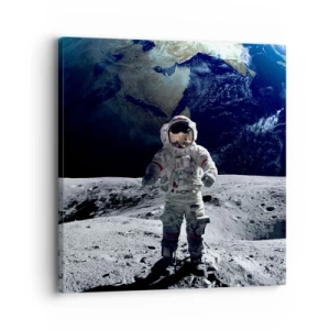 Canvastavla - Bild på duk - Hälsningar från månen - 30x30 cm
