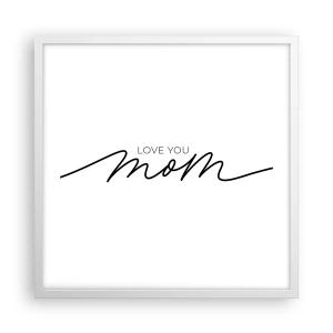 Affisch i vit ram - Jag är mycket rörd - 50x50 cm