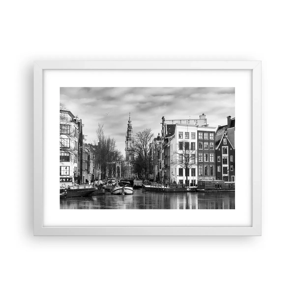 Affisch i vit ram - Amsterdam stämning - 40x30 cm