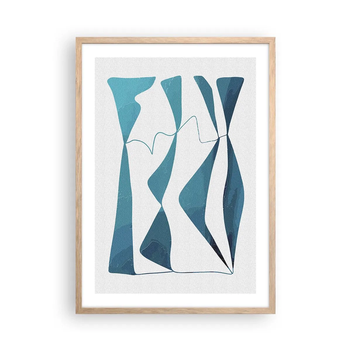 Affisch i ram av ljusek - Abstraktion: en turkos förening - 50x70 cm