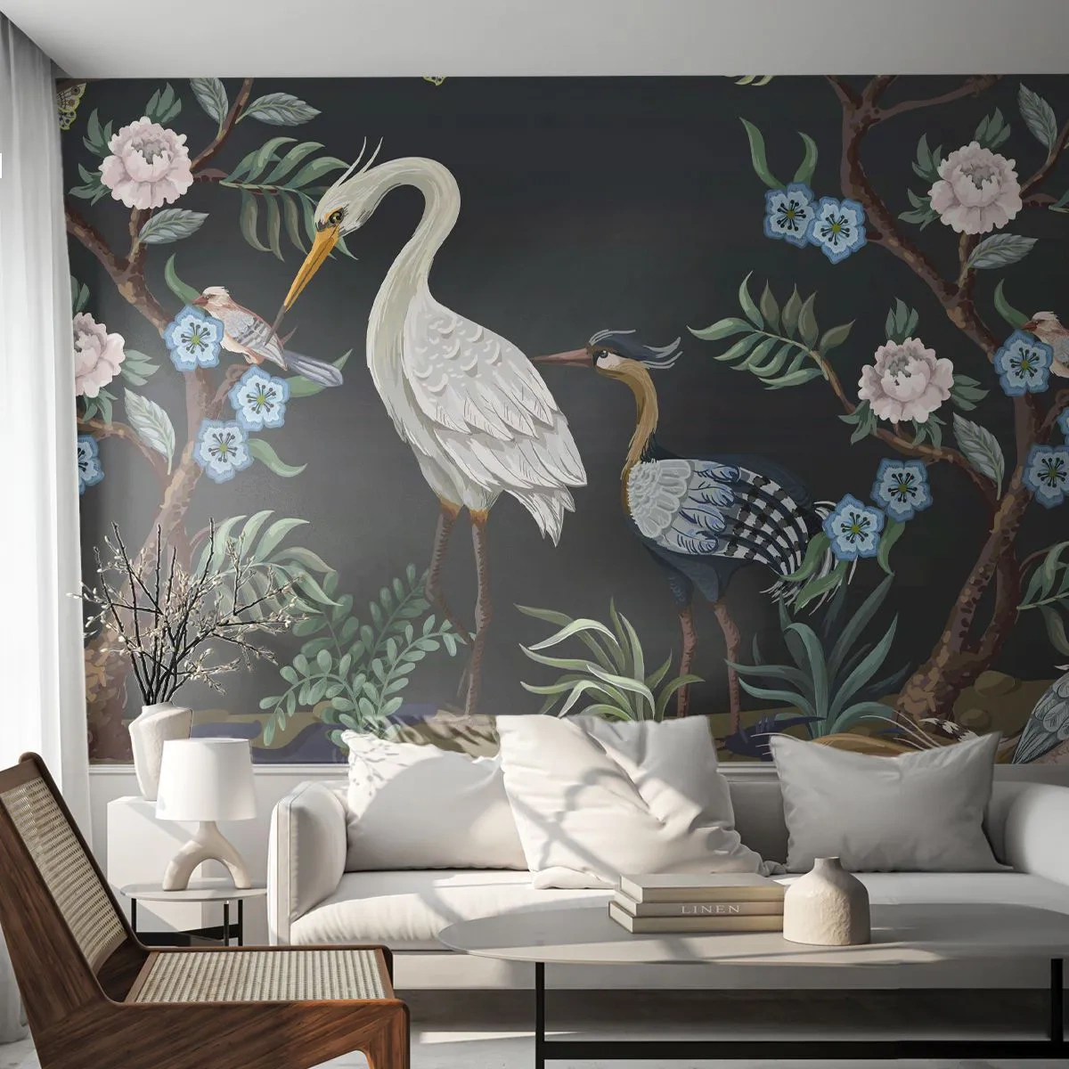 Fototapet Standard Eco - Fågelparad - Djur, Blommor, Fågel - 300x210 cm