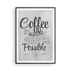 Affisch i svart ram - Hur inte älska kaffe - 70x100 cm