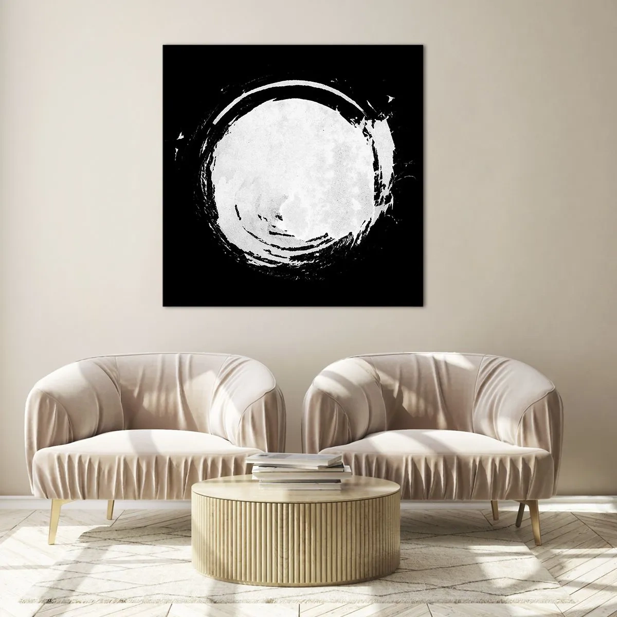 Glastavla - Bild på glas - Den goda vägen ut - 70x70 cm