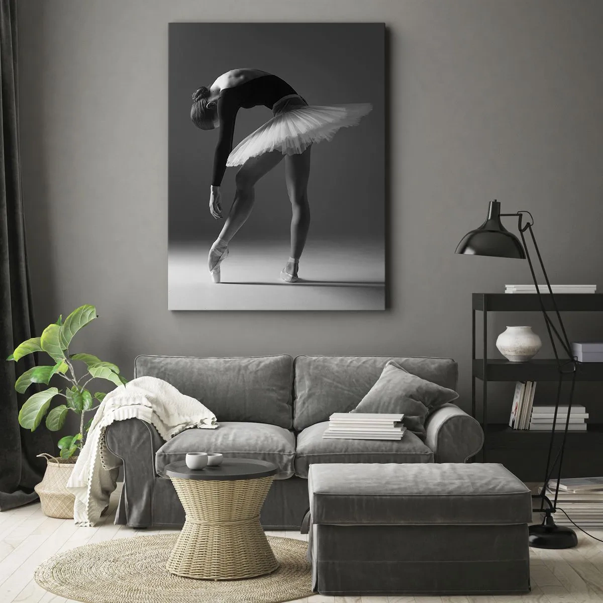 Canvastavla - Bild på duk - Bella ballerina - 45x80 cm