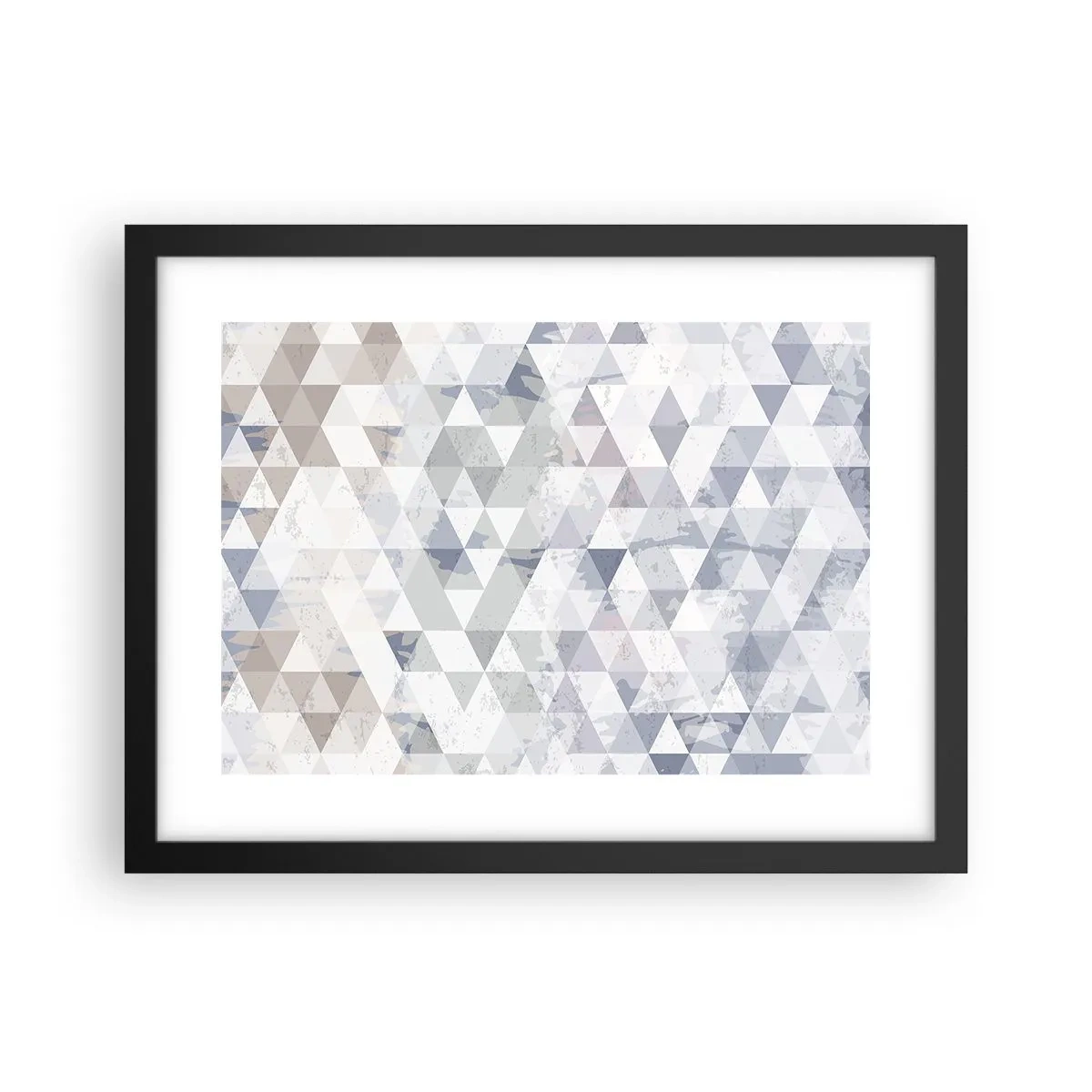 Affisch i svart ram - Trianglar - 40x30 cm