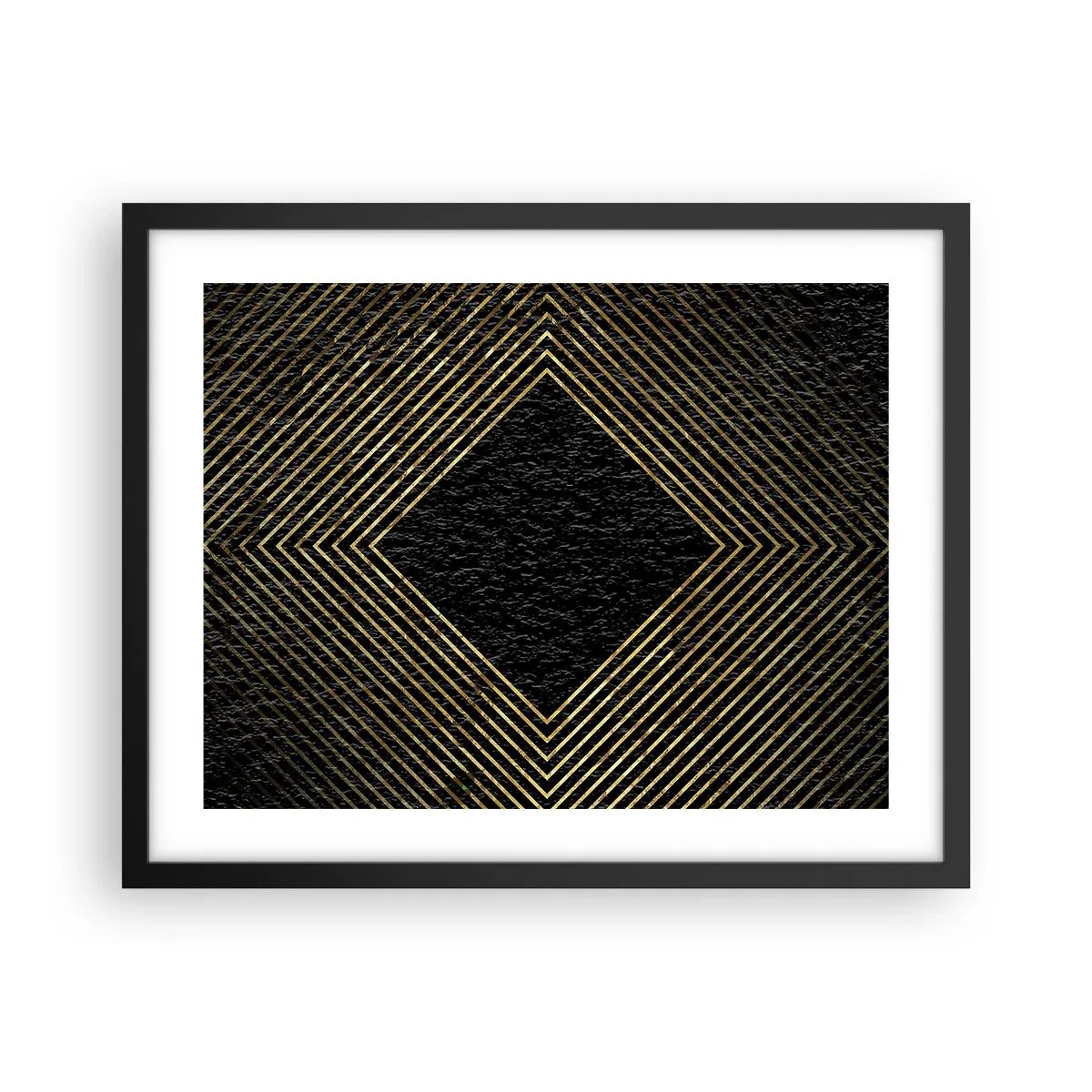 Affisch i svart ram - Geometri i glamourstil - 50x40 cm