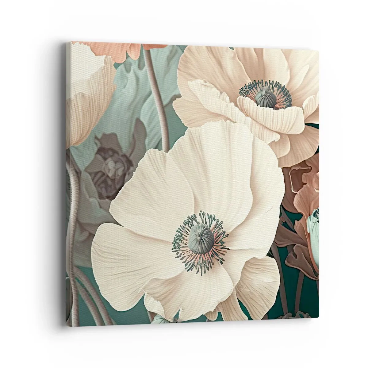 Canvastavla - Bild på duk - Viskningar av vallmo - 40x40 cm