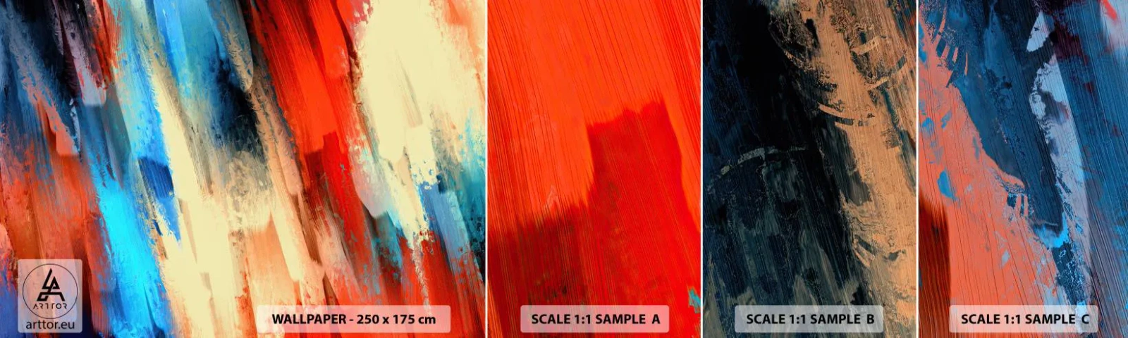 Fototapet Prov Standard Eco - Färgkaskad - Abstraktion, Bit, Modernt mönster - 100x30 cm
