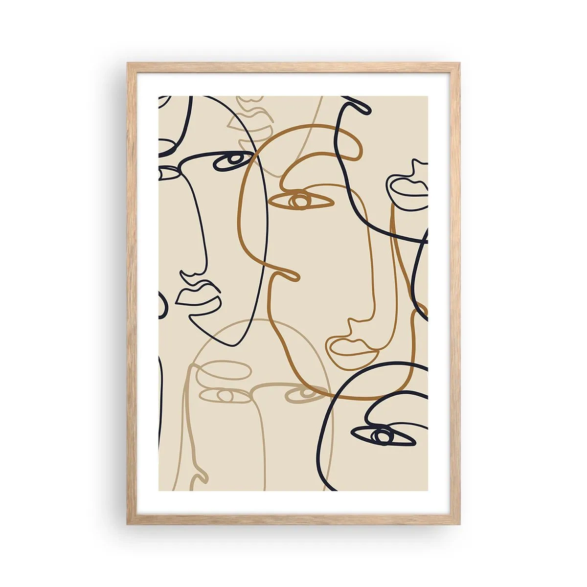 Affisch i ram av ljusek - Mångfaldigad porträtt - 50x70 cm