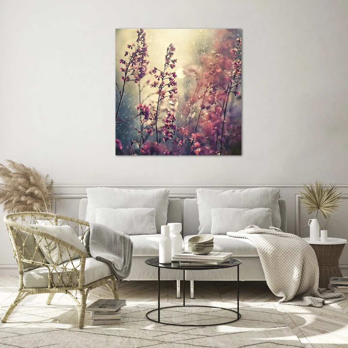 Glastavla - Bild på glas - Hemlighetsfull trädgård - 50x50 cm