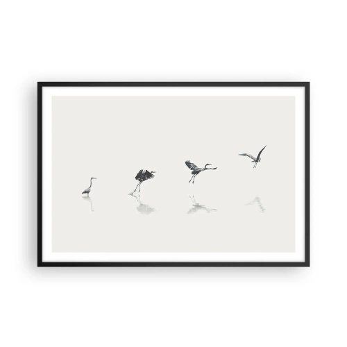 Affisch i svart ram - Fyra enkla steg - 91x61 cm