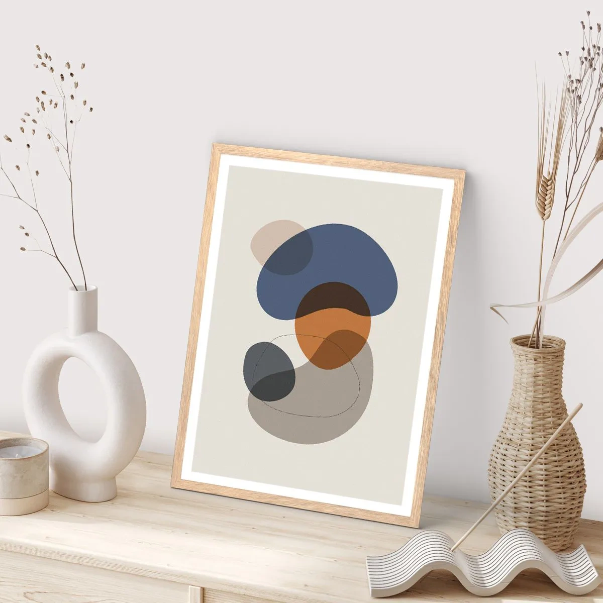 Affisch i ram av ljusek - Färgernas droppar - 50x70 cm