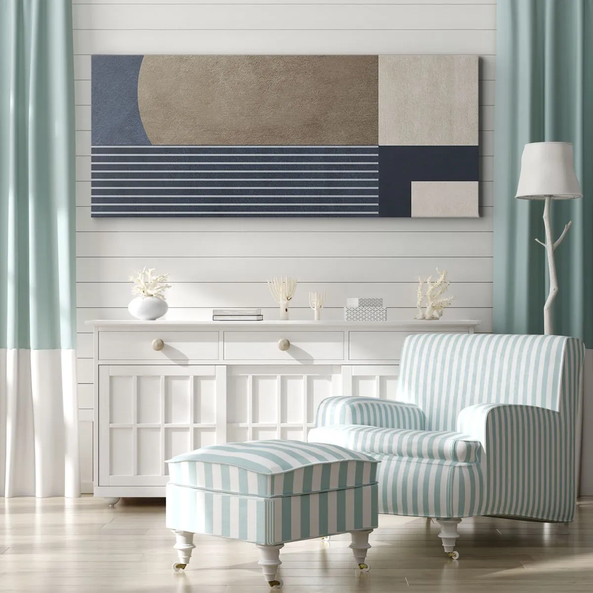 Canvastavla - Bild på duk - Komposition av enkelhet och rundhet - 120x50 cm