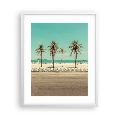 Affisch i vit ram - På stranden - 40x50 cm