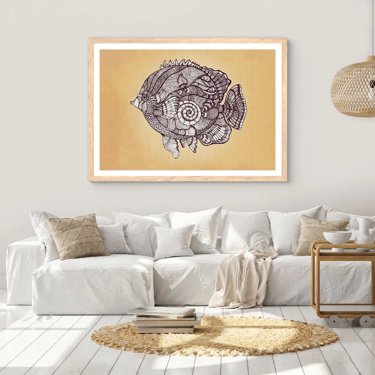 Affisch i ram av ljusek - Från ett hav av ornament - 40x30 cm