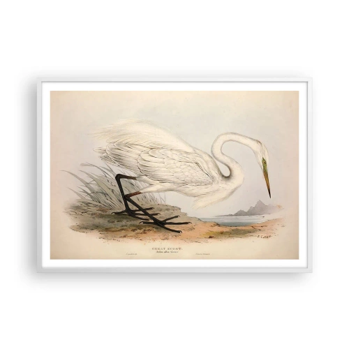 Affisch i vit ram - En dam i vassen - 100x70 cm