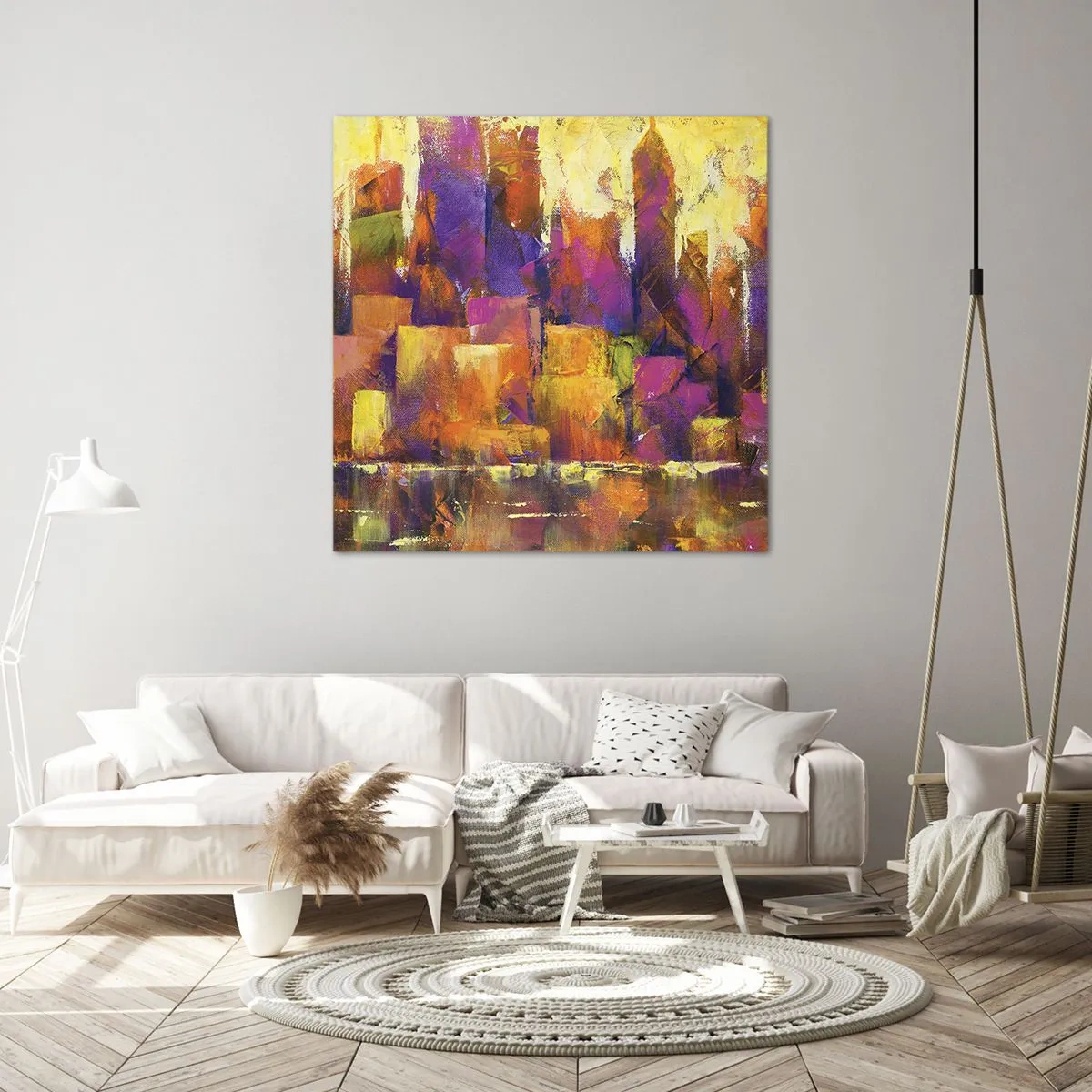 Canvastavla - Bild på duk - Metropolis komposition - 30x30 cm