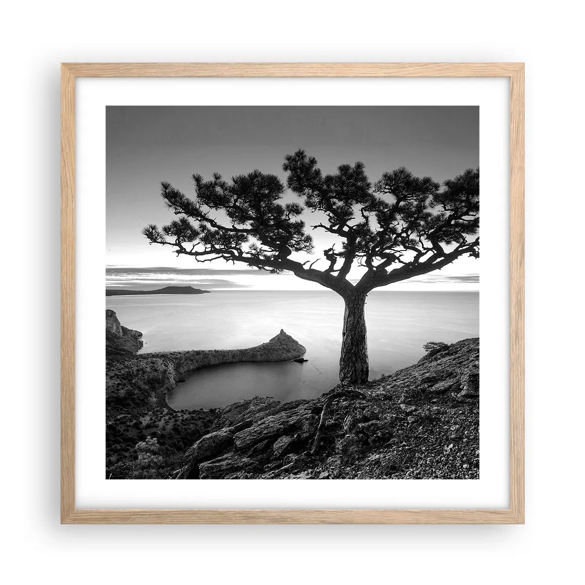 Affisch i ram av ljusek - Ro enda fram till horisonten - 50x50 cm