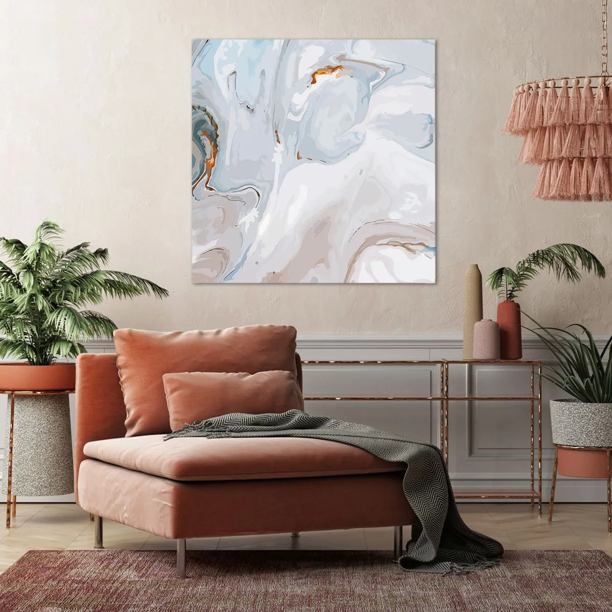 Canvastavla - Bild på duk - Utbuktande vithet - 70x70 cm