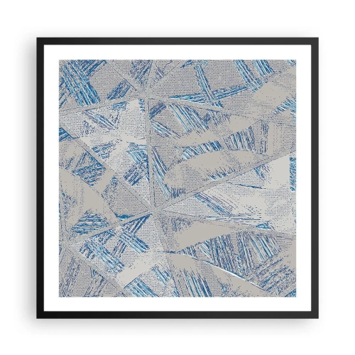 Affisch i svart ram - I en gråblå labyrint - 60x60 cm