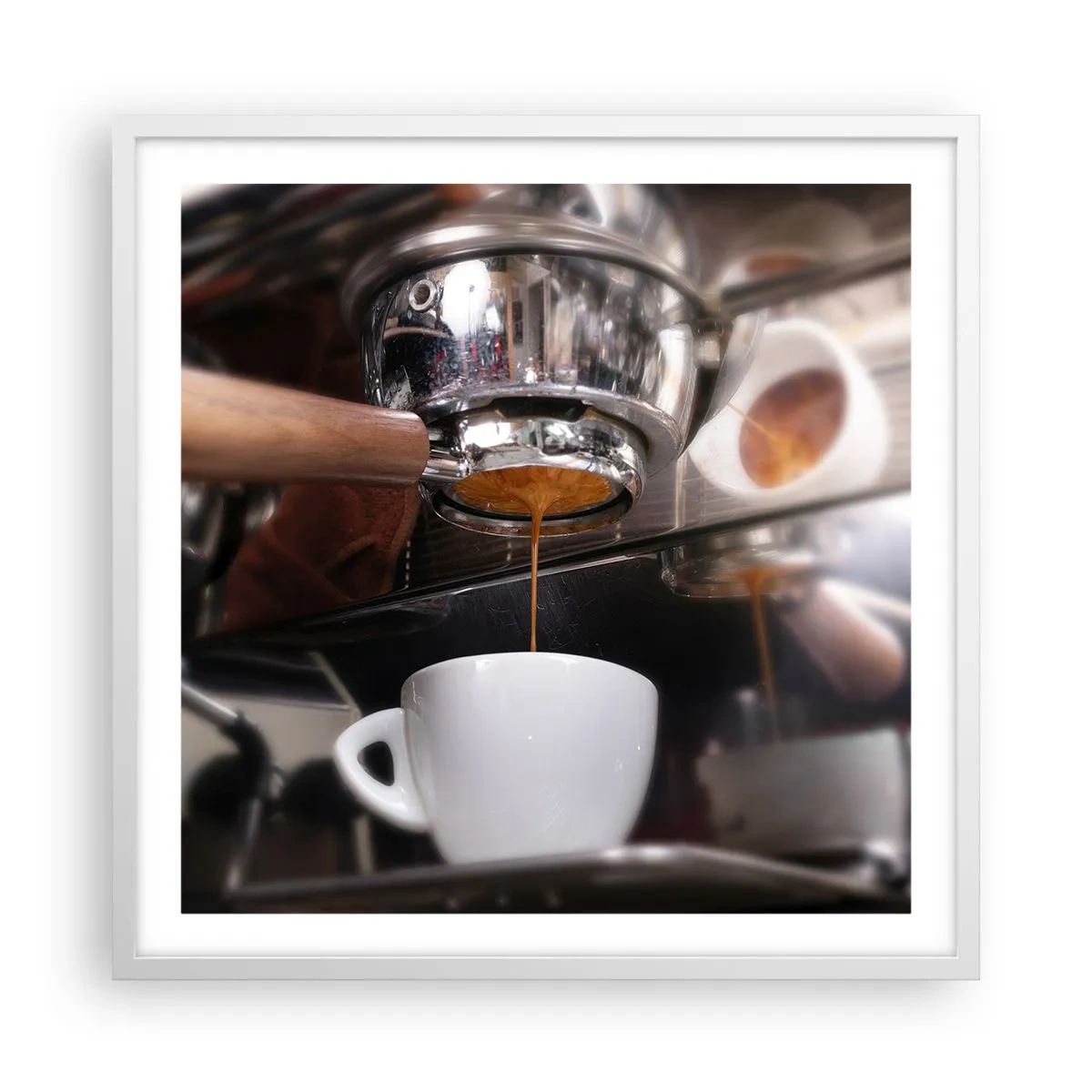 Affisch i vit ram - En bra stund på dagen - 60x60 cm