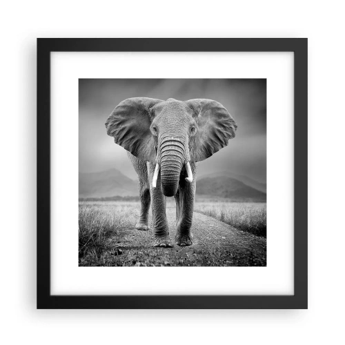 Affisch i svart ram - Värden hälsar välkommen - 30x30 cm