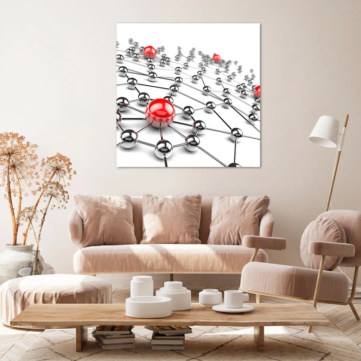 Canvastavla - Bild på duk - Silvernät - 70x70 cm