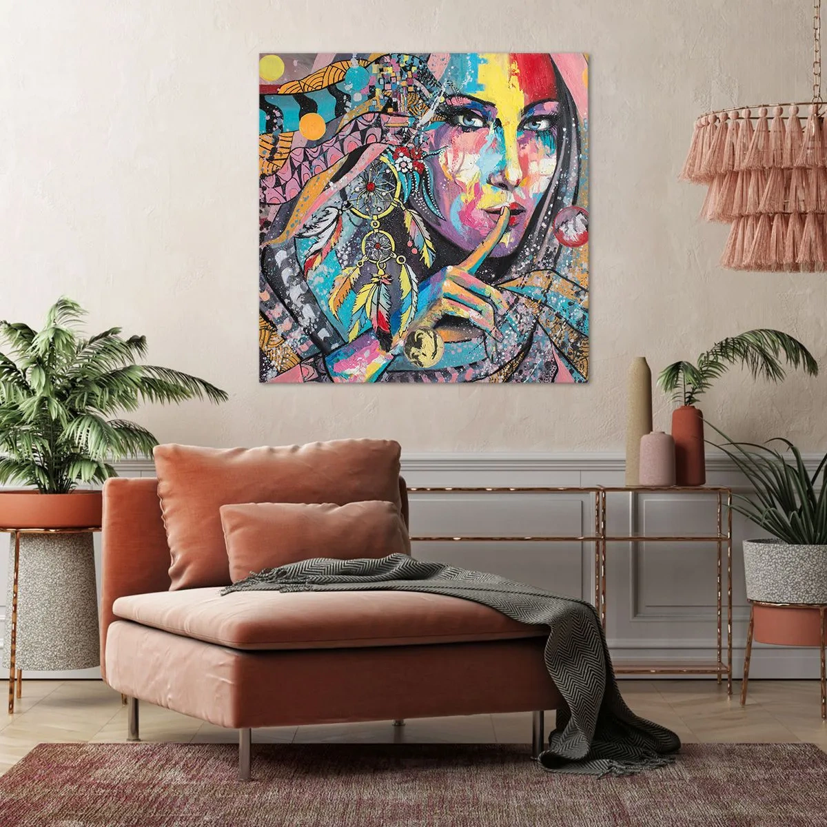 Canvastavla - Bild på duk - Var tyst tills du förstår - 50x50 cm