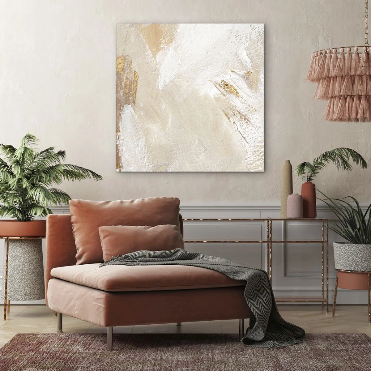 Canvastavla - Bild på duk - Pastellfärgad komposition - 40x40 cm