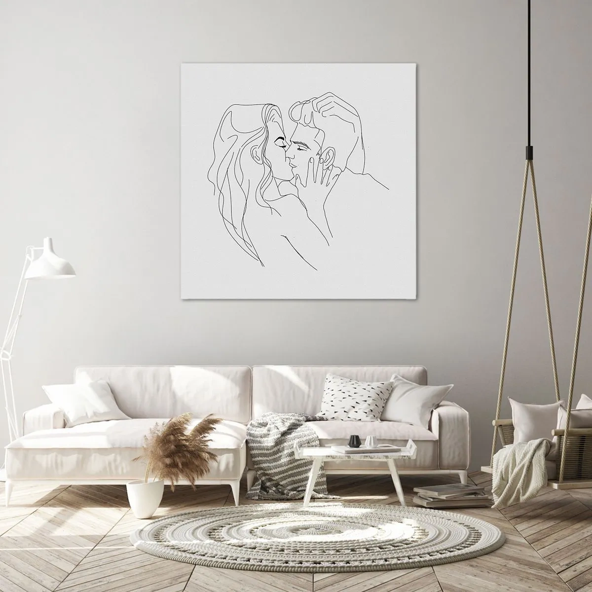 Canvastavla - Bild på duk - Med samma streck - 50x50 cm