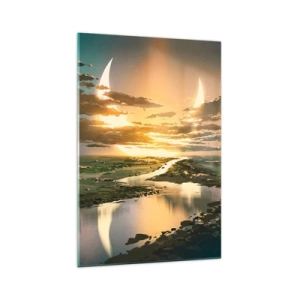 Glastavla - Bild på glas - Någonstans i en avlägsen galax - 70x100 cm