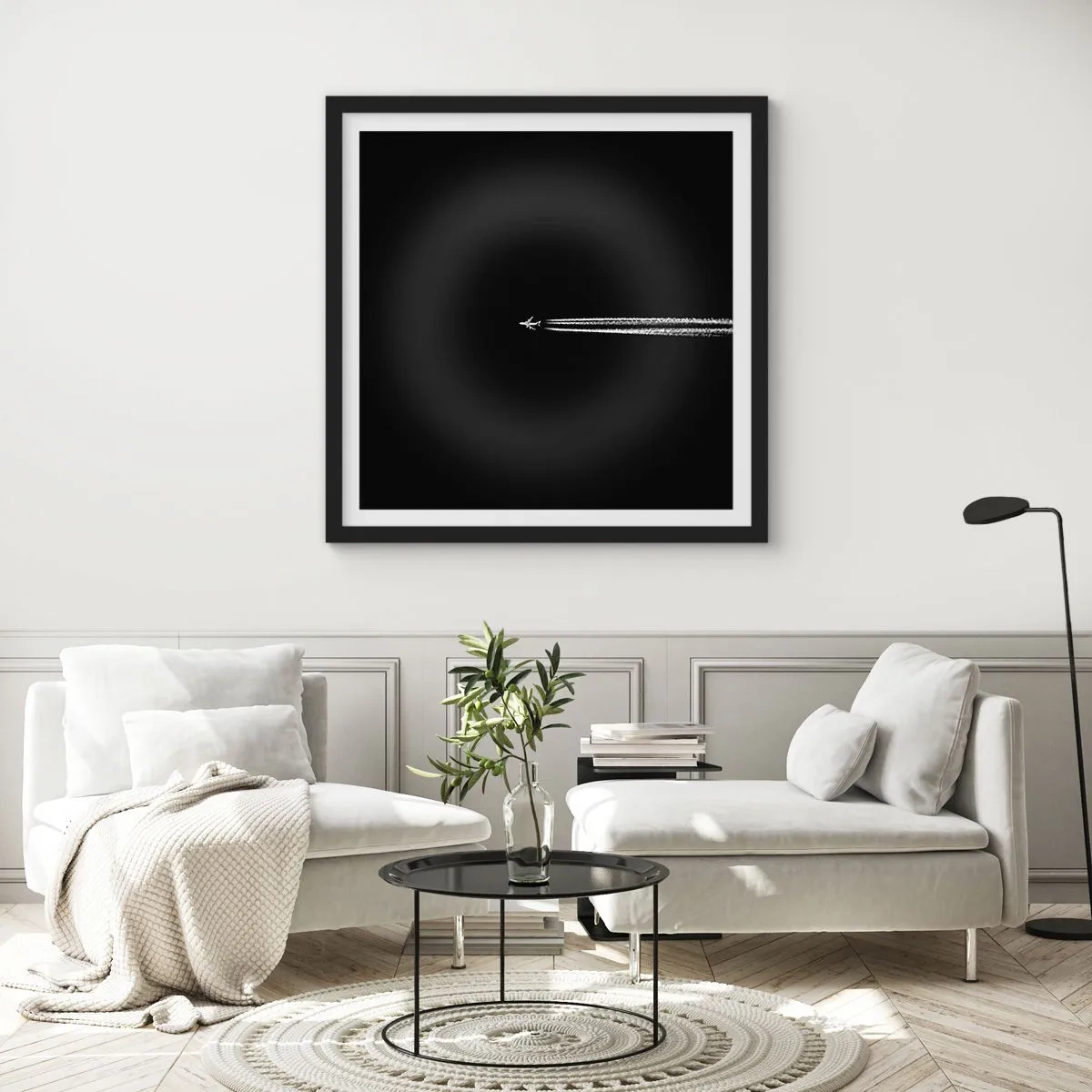 Affisch i svart ram - I en annan dimension - 50x50 cm