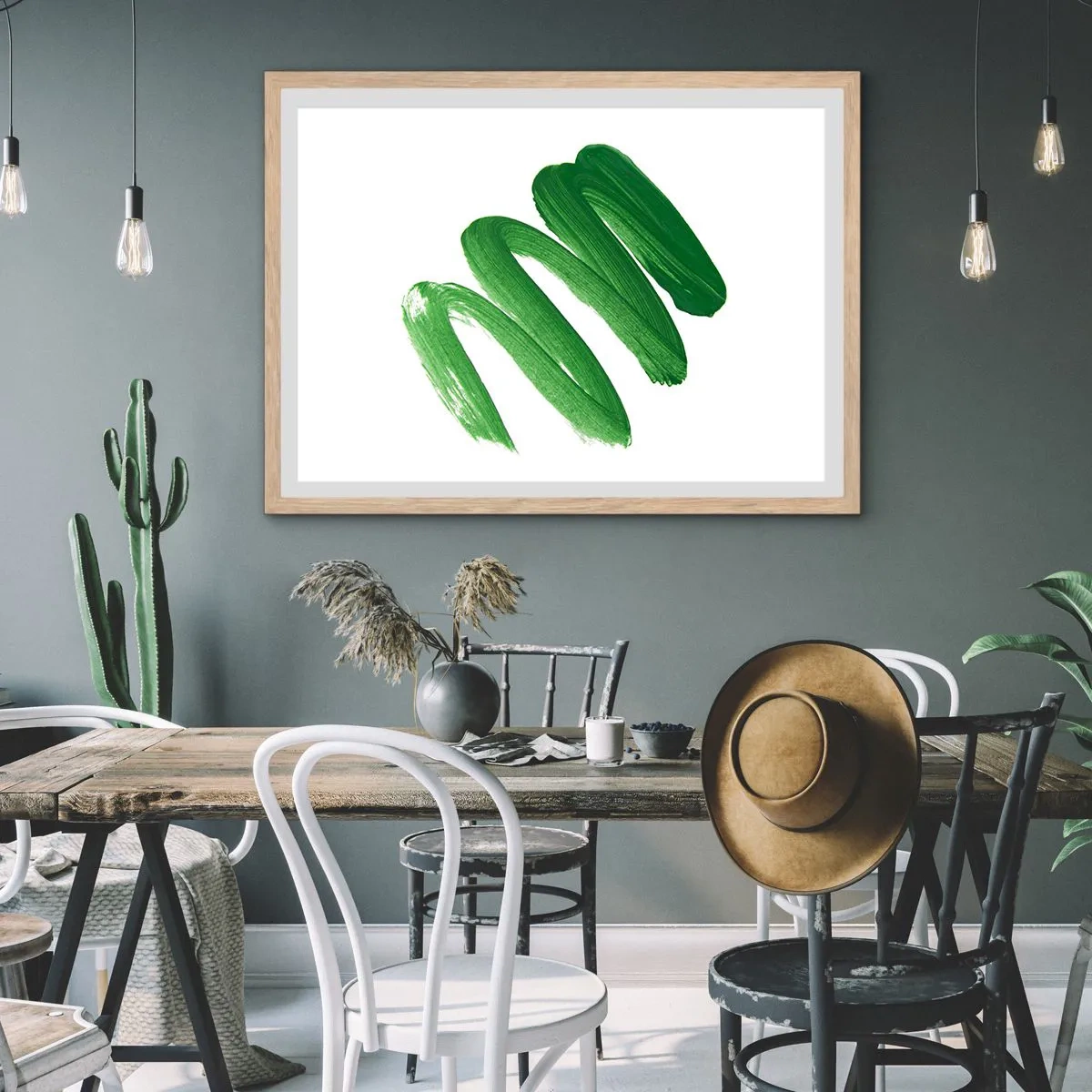 Affisch i ram av ljusek - Ett grönt skämt - 100x70 cm