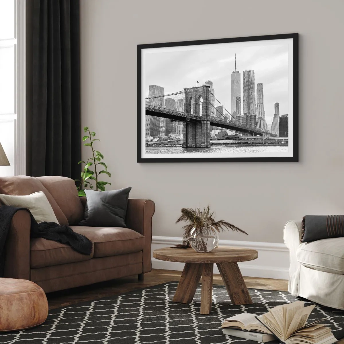 Affisch i svart ram - New York stämning - 91x61 cm
