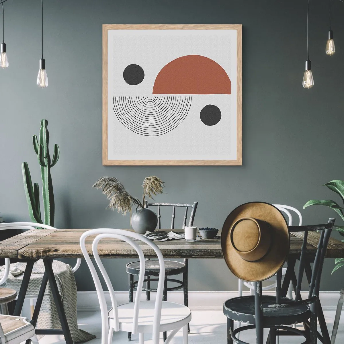 Affisch i ram av ljusek - Hjulets perfektion - 50x50 cm