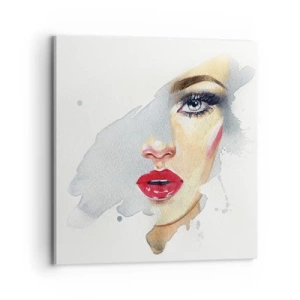 Canvastavla - Bild på duk - Reflektion i vattendroppe - 70x70 cm