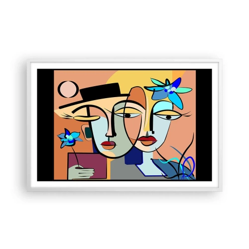 Affisch i vit ram - Picassos randez vous - 91x61 cm