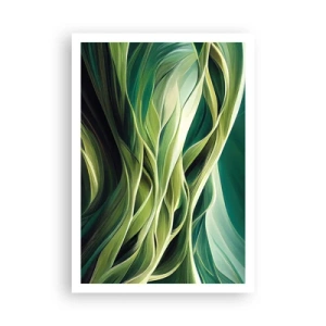 Affisch - Ett abstrakt spel med grönt - 70x100 cm