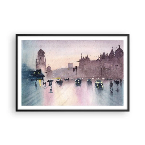 Affisch i svart ram - I regnig dimma - 91x61 cm