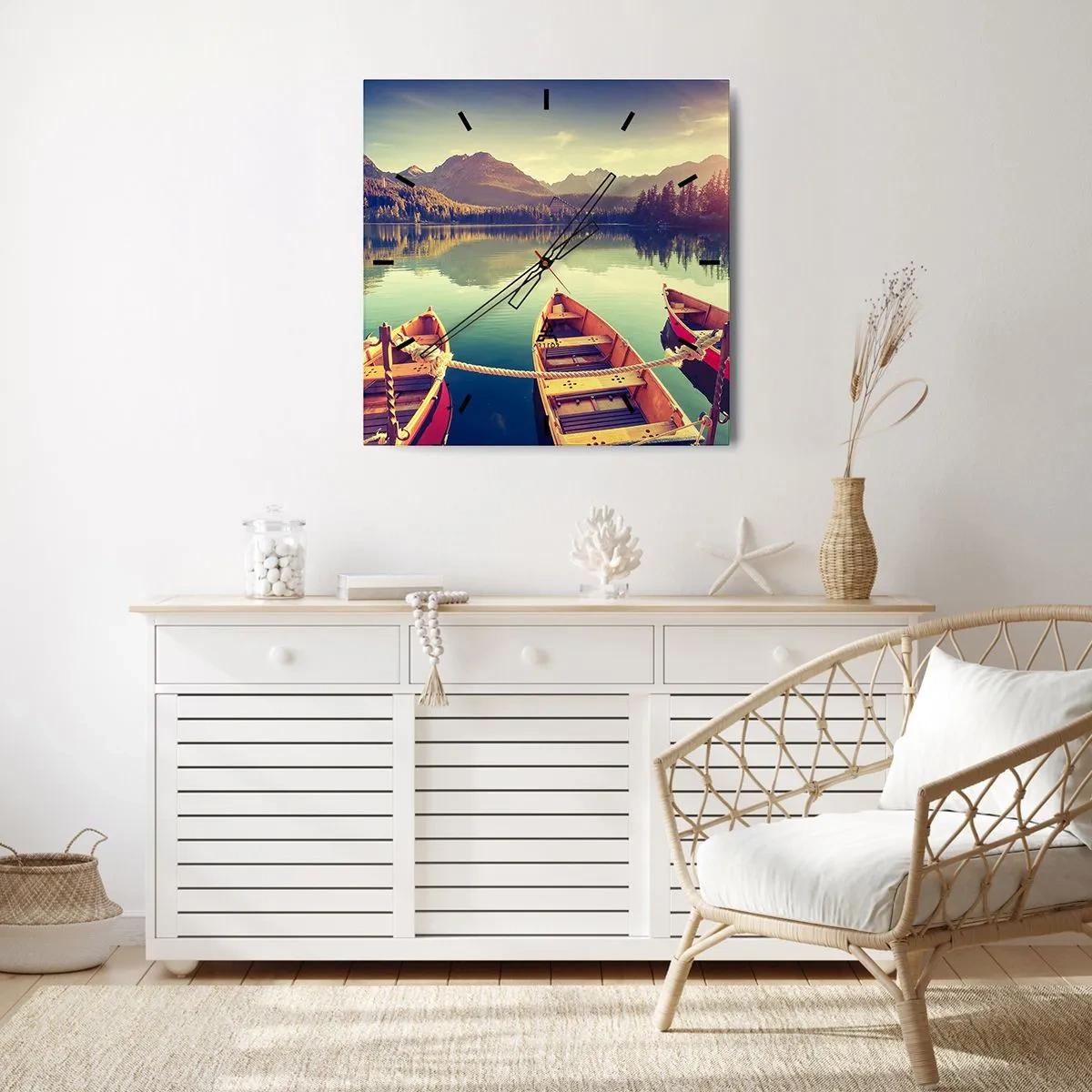 Väggklocka - Klocka på glas - Leva dess rätter - 30x30 cm