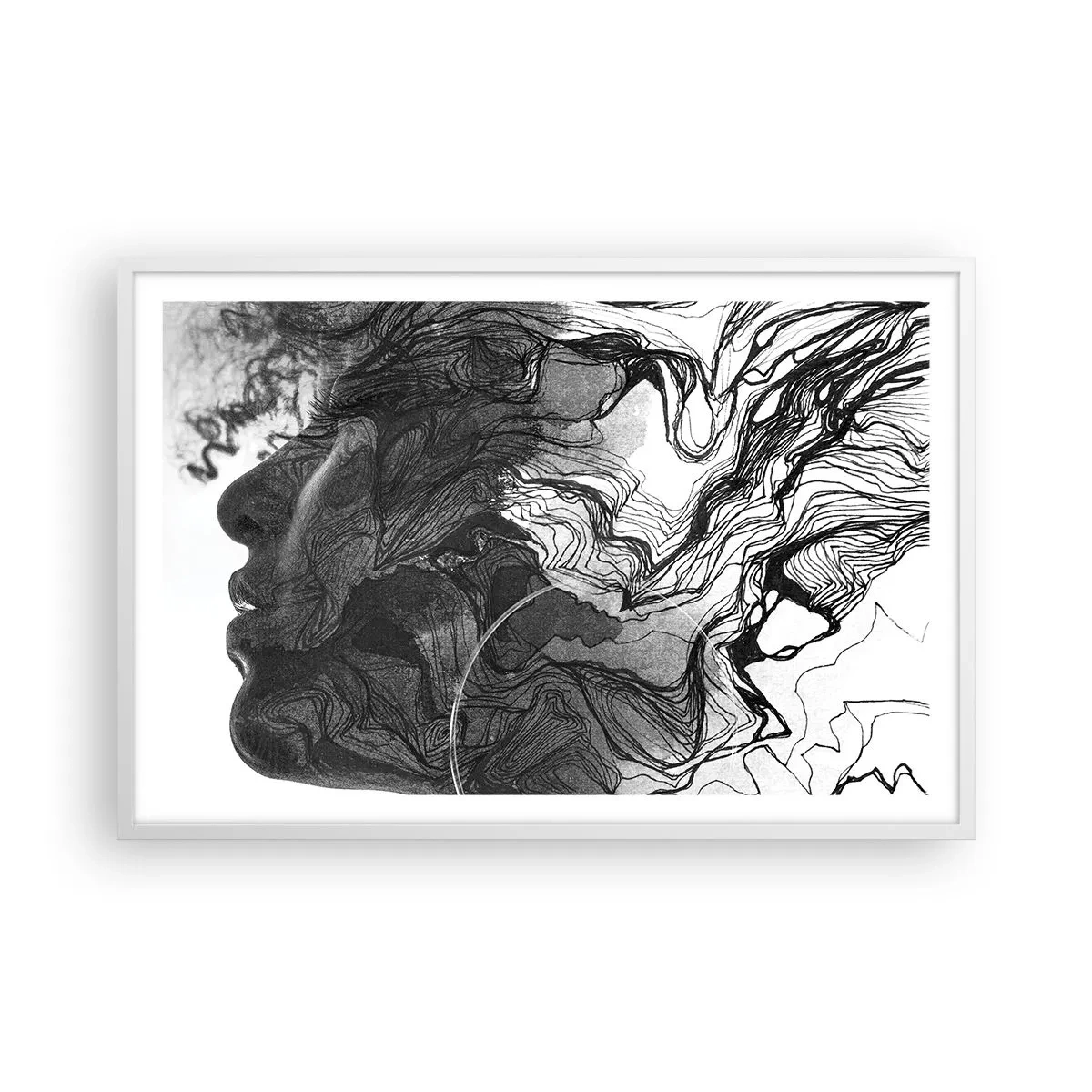 Affisch i vit ram - Tilltrasslad i drömmarna - 91x61 cm