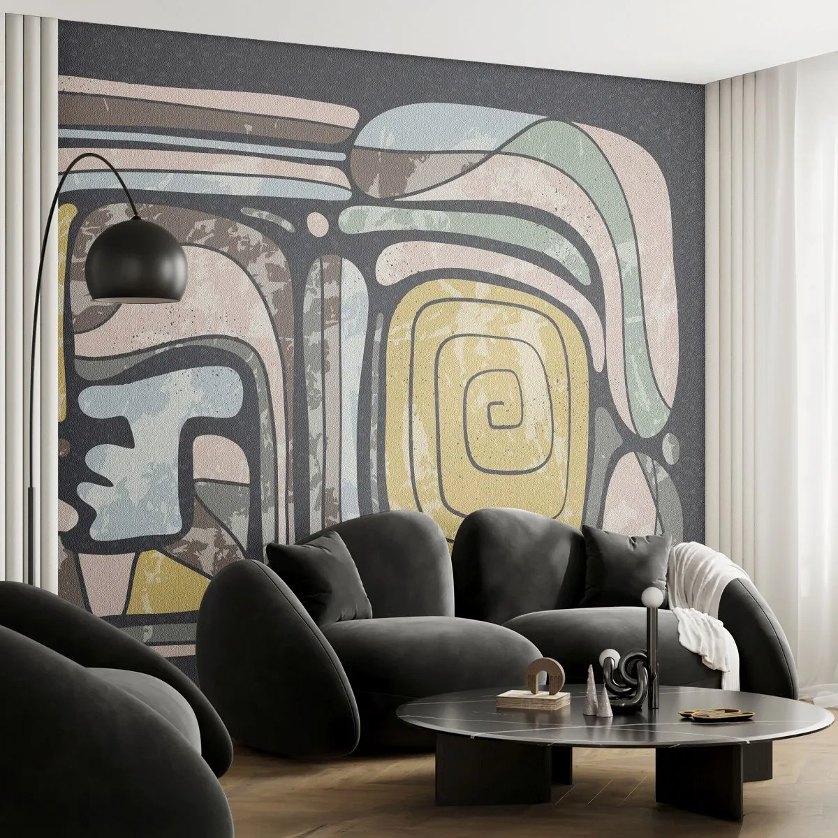 Fototapet Standard Eco - Abstraktion i en förcolumbiansk anda - Abstraktion, Boho, Åldrig - 150x105 cm