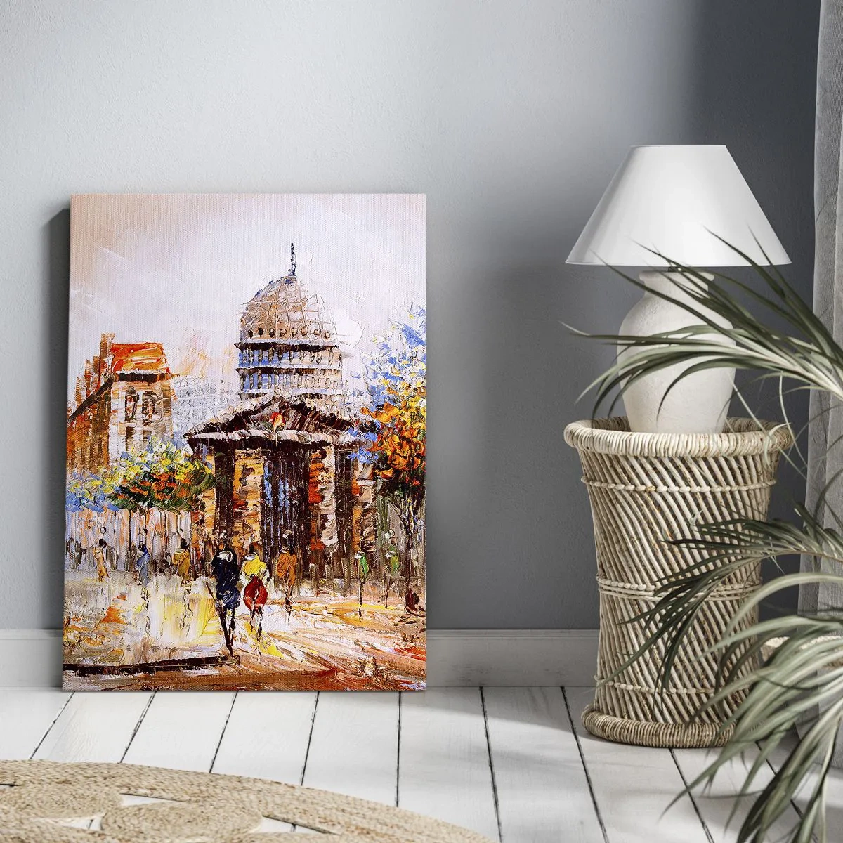 Canvastavla - Bild på duk - Promenad i Paris - 50x70 cm