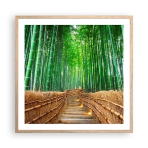 Affisch i ram av ljusek - Asiatiska kulturens essäns - 60x60 cm