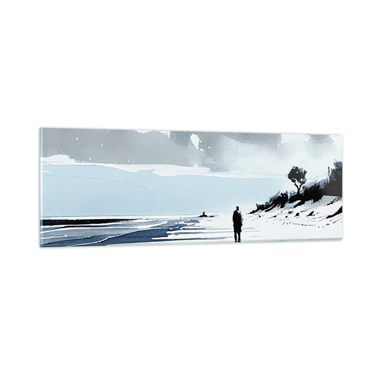 Glastavla - Bild på glas - Ensam - 90x30 cm