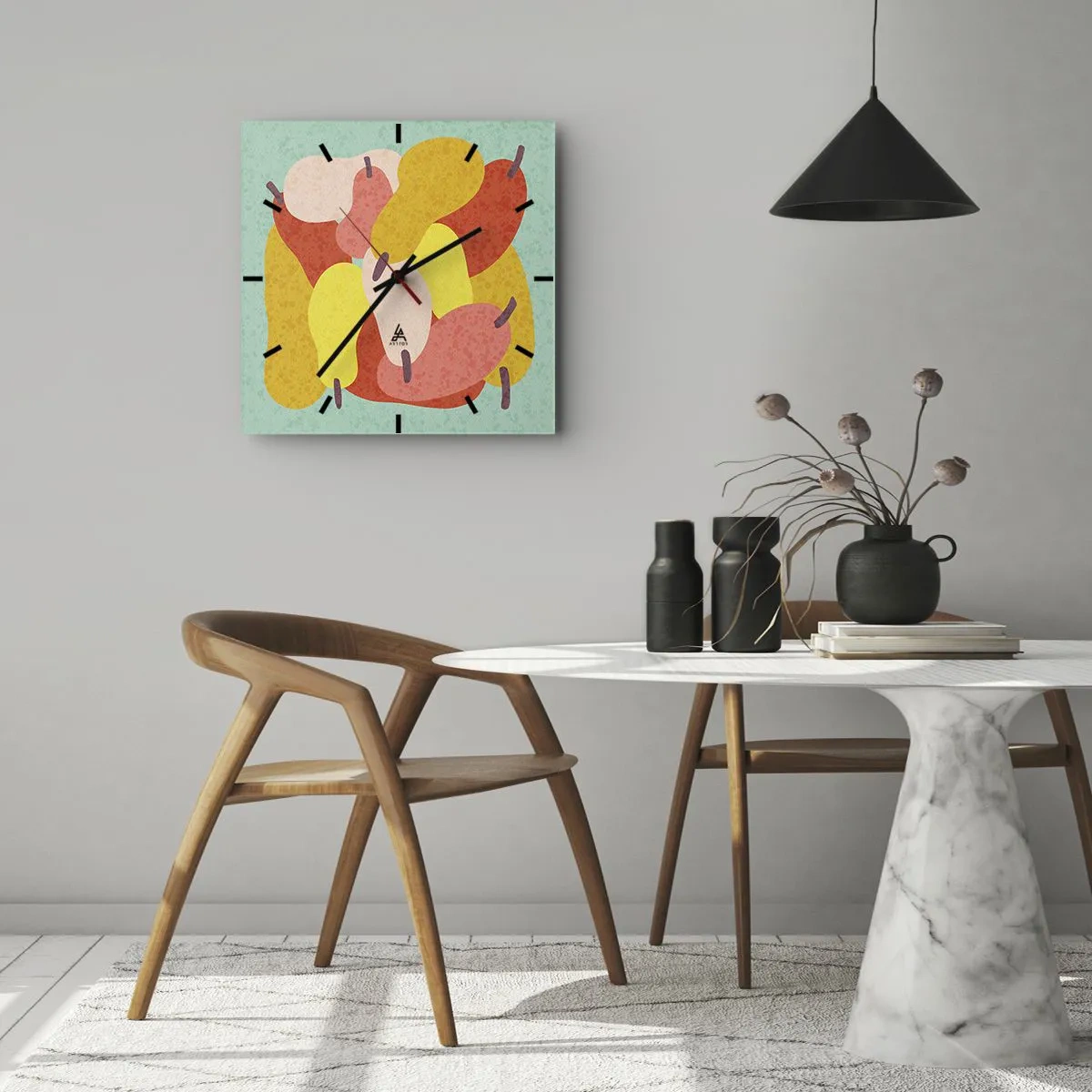 Väggklocka - Klocka på glas - Smaka på sommarsolen - 30x30 cm