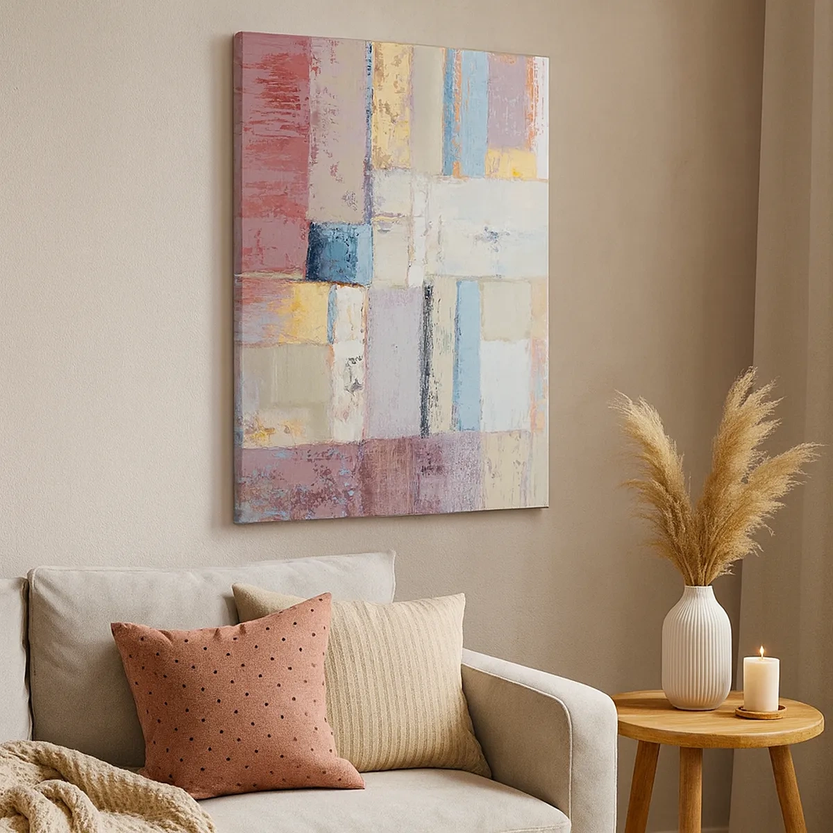 Canvastavla - Bild på duk - Geometrins lugn - 50x70 cm