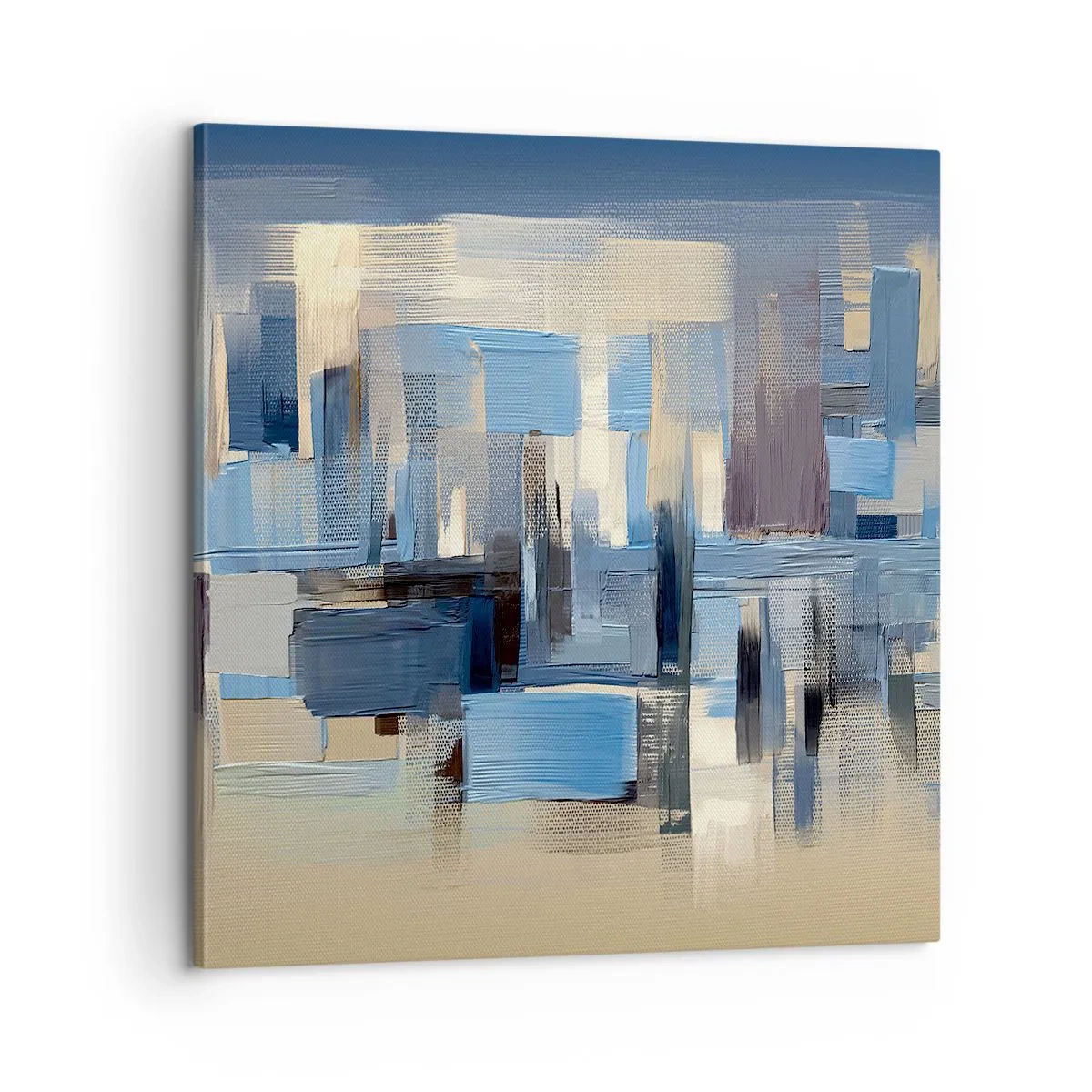 Canvastavla - Bild på duk - Blå konstruktion - 60x60 cm